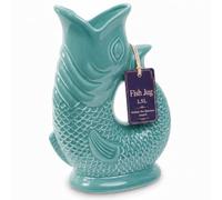 Giggling Grandma Fish Jug 1.5L Ceramic Pitcher, Sage Green | Makes a fun, cheerful sound as you pour - serves 6 glasses, gift-boxed, doubles as a vase, designed in Britain