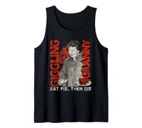 Giggling Granny Dark Humor Graphic - Eat Pie Then Die Tank Top