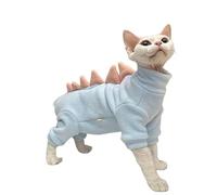 GigglyHouse Sphynx cat Clothes, Dinosaur Costume, Hairless Cats Warm Clothes for Cornish Rex and Devon Rex (Blue, XS(1-2lbs))
