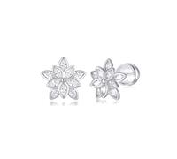 GIGI ARIA 14K Gold Plated Genuine Daffodil Stud Earrings 925 Sterling Silver Small Flower Stud Earrings for Women Trendy Dainty Jewelry Hypoallergenic, Small, Sterling Silver, Cubic Zirconia