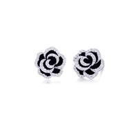 GIGI ARIA Genuine 925 Sterling Silver 14K Gold Plated Flower Stud Earrings for Women Trendy Dainty Jewelry Hypoallergenic, 14K Gold Plated, Cubic Zirconia