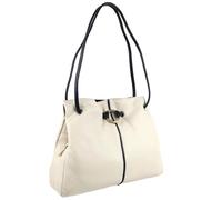 Gigi Ladies Classic Soft Leather Shoulder Handbag Othello Collection - Ivory/Navy
