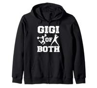 Gigi Of Both Cheer Baseball Funny Cheerleader Sport Player Zip Hoodie
