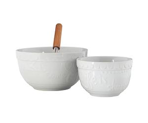 Gigi Round Mixing Bowls, White, Set of 2