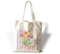Gigi Shoulder Tote Bag, Reusable Canvas Grocery Shopping Bag, Gift for Gigi