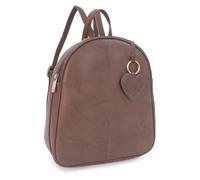 Gigi - Small Leather Fashion Backpack For Women - Rucksack With Adjustable Shoulder Straps - Multiple Pockets - 9167AG - Brown