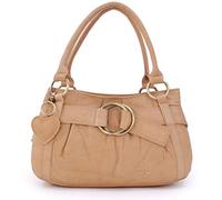 Gigi - Women's Leather Top Handle Bag - Ladies Small Handbag - With Heart Keyring Charm - Othello 4466 - Antique Honey