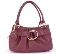 Gigi - Women's Leather Top Handle Bag - Ladies Small Handbag - With Heart Keyring Charm - Othello 4466 - Burgundy