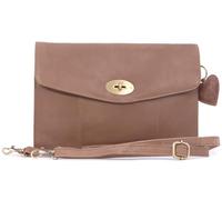 Gigi - Women's Small Leather Crossbody Bag - Clutch Bag With Detachable Adjustable Shoulder Strap - With Heart Keyring Charm - Othello 8757 - Brown