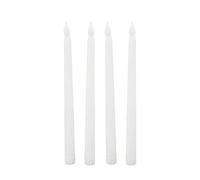 Gigicial 4 Pcs Flameless LED Taper Candles Fake Candles, Battery Candle, Candle Sticks, Flickering Like Real Wax, for Christmas Valentine's Day Church Wedding (White)