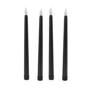 Gigicial 4 Pcs Flameless LED Taper Candles Fake Candles, Battery Candle, Candle Sticks, Flickering Like Real Wax, for Christmas Valentine's Day Church Wedding (Black)