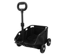 Gigicial 4 Wheels Pet Stroller, Carbon Steel 15.43 Load Capacity Easy-Fold Puppy Cage Jogger Stroller (Black)