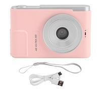 Gigicial Digital Camera, 48MP Autofocus Vlogging Camera 16X Digital Zoom Anti-Shake Compact Travel Camera for Kids Students Vlog (Pink)