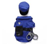 Gigicial Dog Cop Halloween Costume, Dog Cop Costume with Hat Puppy Novelty Funny Cosplay Apperal Suits for Dogs Cats (M)