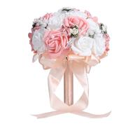 Gigicial Wedding Bouquets, Artificial Roses Flowers Lilac Bridal Bouquet, Home Decoration, bridesmaid bouquet, for Rustic French Vintage Formal Wedding Church Home Decoration (Pink)