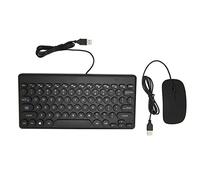 Gigicial Wired Keyboard and Mouse Combo, 78 Keys Round Keycap Ergonomic Computer Keyboard 4 Keys Wired Mouse Computer Supplies for Desktop Laptop PC (Black)