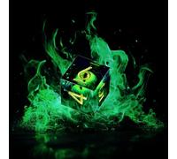 GiGiGuGu DND Dice Set - Dragon Eye Liquid Core Sharp Edge Resin Dice Set 7pcs with Metal Gift Box for Role Playing Games (Obsidian Forest - Black & Green)