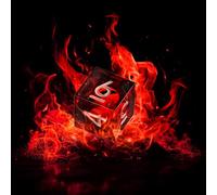 GiGiGuGu DND Dice Set - Dragon Eye Liquid Core Sharp Edge Resin Dice Set 7pcs with Metal Gift Box for Role Playing Games (Blood Obsidian - Red & Black)