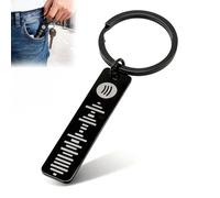 Gigikill 1 X Personalised Keyring, Custom Engraved Music Gift with Spotify Code, Stainless Steel Keychain for Him or Her, Couples Anniversary Birthday Present