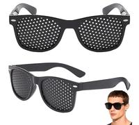 Gigikill 2 Pcs Pinhole Glasses, Lightweight PC Frame with Pinhole Lenses for Clear Vision, UV Protection & Anti-Scratch Design, Suitable for Outdoor Travel, Cycling, Screen Use