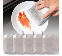 Gigikill Wire Dish Cloths 5 Pcs, Non Scratch Reusable Kitchen Cleaning Rags