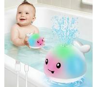 Gigilli Baby Bath Toys, Light Up Toddler Bath Toys for 1 2 3 Years Old | Rechargeable Whale Bath Toys, Baby Pool Water Toys for Toddler Boys Girls 6-12 Months, Birthday Gift for Kids Age 1-3 (White)