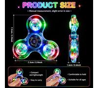 Gigilli Fidget Spinner LED 2 Pack, Stress Relief Anti-Anxiety ADHD Fidget Toys for Kids Adults, Glow in the Dark Party Bag Fillers for Kids, Birthday