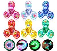 Gigilli LED Light Up Fidget Spinners 6 Pack, Fidget Toys for Kids with 3 Flashing Modes, Party Bag Fillers, Pass The Parcel Prizes, Birthday Gifts, Classroom Rewards & Stocking Fillers for Boys Girls