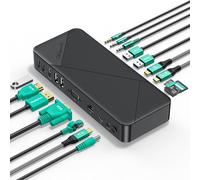 GiGimundo 20 in 1 USB C Laptop Docking Station Triple Monitor for Laptop | USB C Dongle Dock 20 in 1 with HDMI 4K+Dual DisplayPort+Ethernet+6USB+USB C+60/18W PD Charger+SD/TF+Audio for Dell/Lenovo