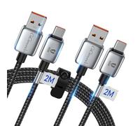 GiGimundo 2Pack USB-A to USB-C Charging Cable 66W, 2M Braided USB C Data Cable for Laptop, Samsung Galaxy, MacBook Pro,and More