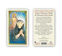 Gigi's Classy Kids Saint Faustina Laminated Prayer Cards - Pack of 25