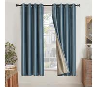 GIGIZAZA 100% Blackout Velvet Curtains 63 Inch 2 Panels, Stone Blue Window Drapes Lining Thermal Insulated Luxury Curtain for Living Room Darkening Bedroom