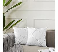 GIGIZAZA Cushion Covers 26x26 Inch Decorative Square White Throw Pillow Cases 60x60 cm for Bedroom Sofa Living room,Set of 2
