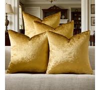 GIGIZAZA Decorative Throw Pillow Covers 18 x 18, Gold Soft Pillow Covers Velvet,Set of 4 Decor Square Cushion Covers (Gold, 18x18inch(45x45cm)-4pcs)