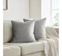 GIGIZAZA Grey Cushion Covers 16 x 16 Inch Velvet Decorative Square Throw Pillowcases for Sofa Living Room Bedroom 40cm x 40cm 2 Pack