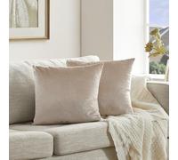 GIGIZAZA Velvet Cushion Covers 20 x 20 inches Champagne Decorative Throw Pillowcases 50 x 50cm for Sofa Bedroom Living room 2 pack
