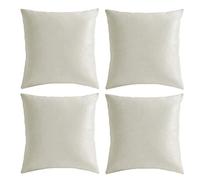GIGIZAZA White Velvet Cushion Covers 18 x 18 Inches Square Decorative Throw Pillow Covers Cases 45x45cm for Sofa Bedroom Living room，Set of 4