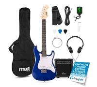 Max GigKit Junior Electric Guitar Starter Kit Blue 3/4 Size - Children’s Beginner Electric Guitar Pack with Amplifier, Bag, Tuner, Strap, & All Accessories for Kids 8-13 Years