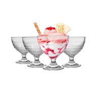 Duralex Gigogne Glass Ice Cream Bowls - 250Ml Stem Dishes For Dessert, Sundae - Pack Of 6, Clear