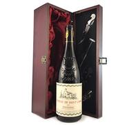 Gigondas 2005 Chateau de Saint Cosme (Red wine) vintage wine in a silk lined wooden box with four wine accessories, 1 x 750ml