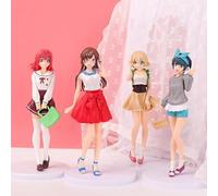 Gigsja 18cm 4pcs Rent A Girlfriend Ruka Sarashina PVC Statue Anime Action Figures