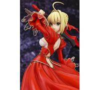Gigsja Anime Girl Figure 23CM Fate Stay Night Extra Red Saber Nero Claudius Caesar Augustus Germanicus Fighting Beautiful Girl's Standing Posture Ver PVC Action Figure Model Desktop Statue Ornaments C