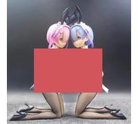 Gigsja Anime Girl Figure Ecchi Waifu Figure Japanese Anime Characters Re:life In A Different World From Zero Figures Rem Ram Beautiful Bunny Girl PVC Action Figure Collection Ornament Toy Doll Christm