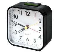 Gigtoop Silent Alarm Clock with Light,Bedside Battery Powered Non Ticking,Bedside Clock with Luminous Pointer Large Display Snooze Night Light Function Heavy Sleepers (Black)