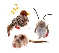 GiGwi 3 Pack Automatic Cat Toys, Interactive Squeaky Toys for Kitten