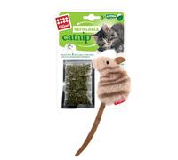 Gigwi Catnip Toy For Indoor and Outdoor Cats, Refillable Catnip Mouse Ziplock Cat Toy - Brown
