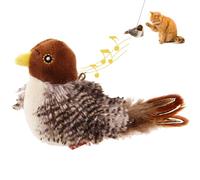 GiGwi Chirping Bird Cat Toy, Automatic Squeaky Toy with Feather Tail
