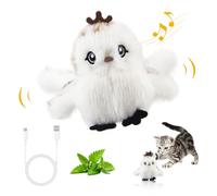 GiGwi Flapping Bird Cat Toys for Indoor Cats, Interactive Chirping Cat Toys Self Play, Electric Rechargeable Catnip Toys for Cats, Touch Activated Kitten Toy with Feather Tail, Prince Design