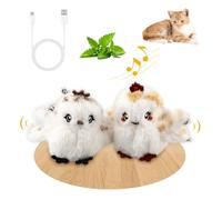GiGwi Flapping Cat Toy Pack - Pair-Mate Birds for Indoor Cats, Interactive Chirping Rechargeable Kitten Toy With Catnip for Exercise, Touch Activated With Feather Tail, 2 Pcs