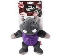 GiGwi I'm Hero TPR Armor Hippo Plush Dog Toy with Squeaker for Tough Chewers